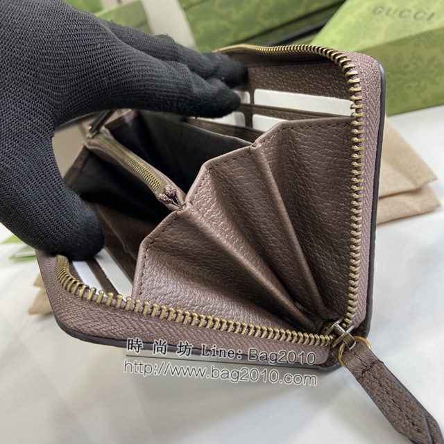 Gucci專櫃古馳最新款GG竹節錢包拉鏈長夾 jh2246型號：658634